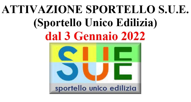 Sportello Unico Edilizia - attivo dal 3 gennaio 2022