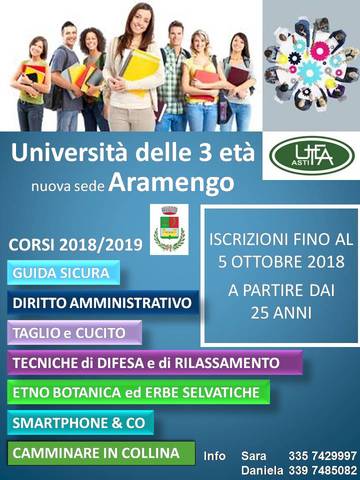 Aperte le iscrizioni ai corsi UTEA di Aramengo
